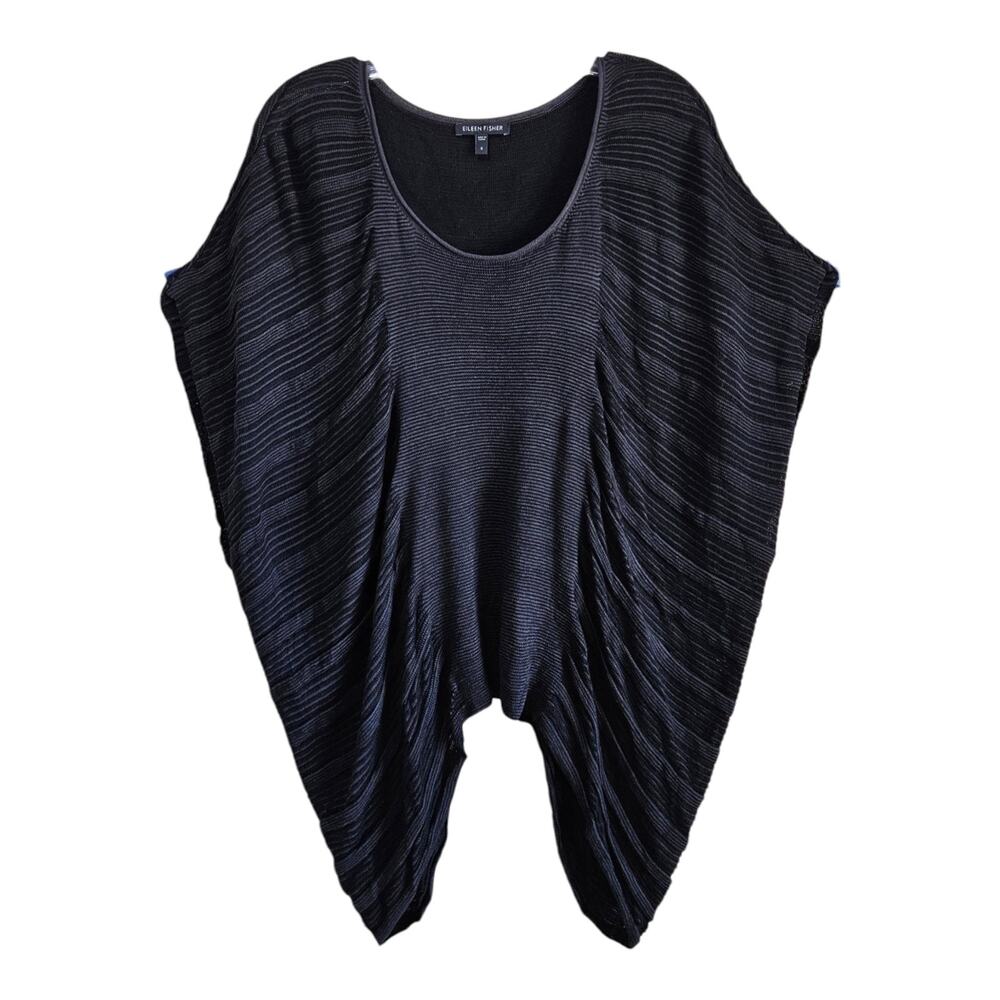 EILEEN FISHER S Sweater Top Silk Blend Oversized Batwings Boxy Lagenlook 48"